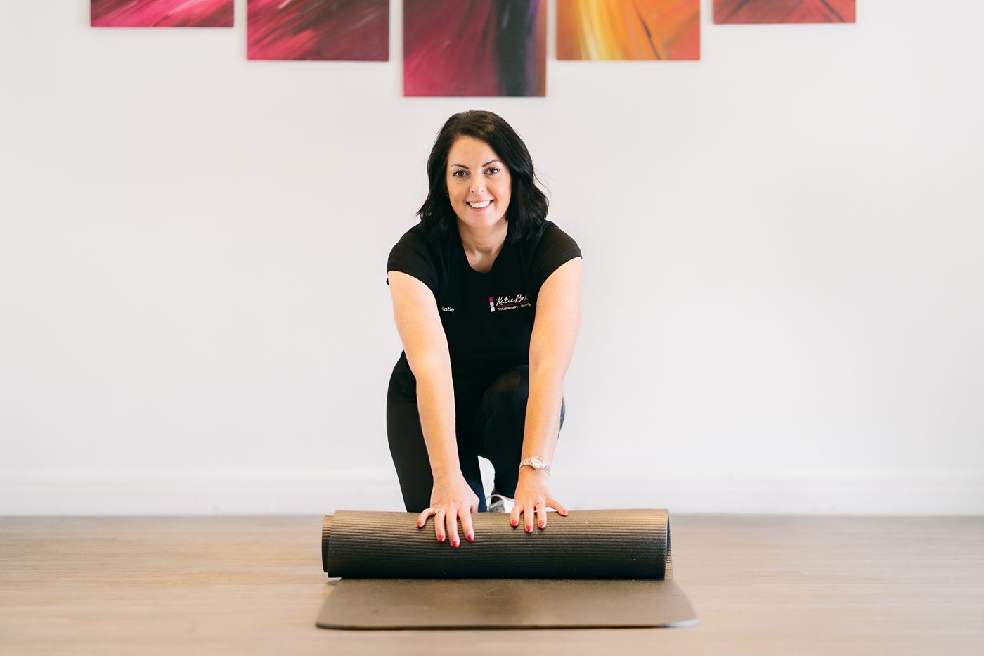 Katie Bell in her Pilates studio