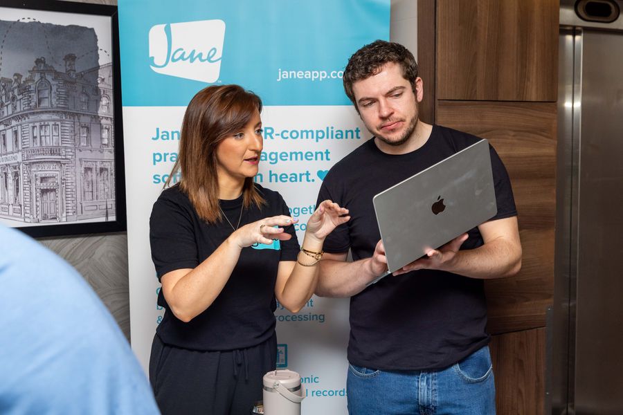Jane team at their stand at Clinic Growth Live